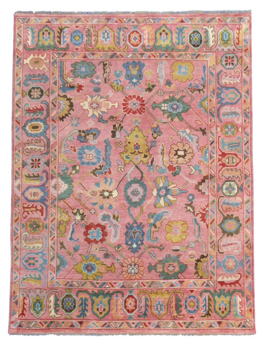 4x3 Rug Pink Area Rug Accent Rug Oushak Area Rug Small 