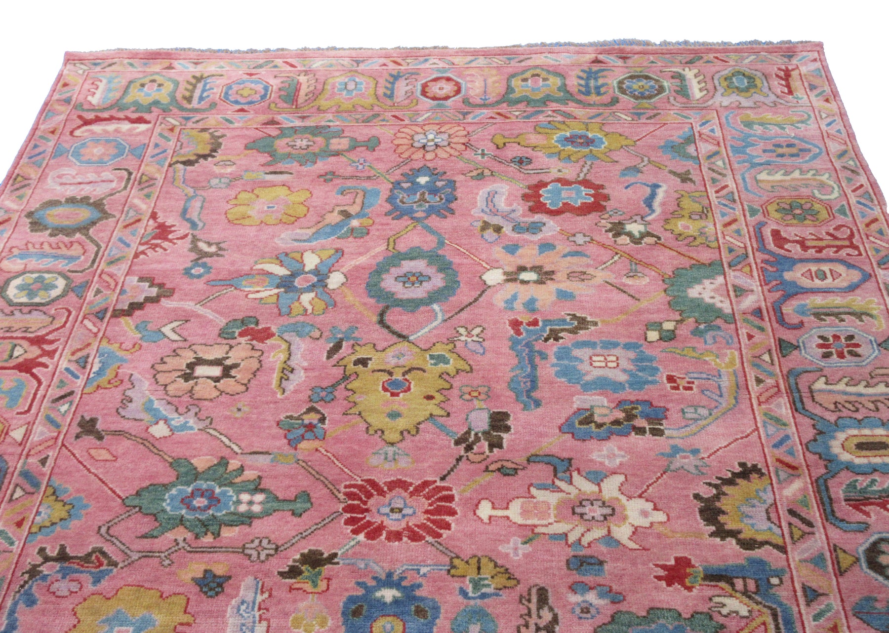 Dallah Rug Pink Pink Oushak Hand-Knotted Wool Rug – Kalili Rugs