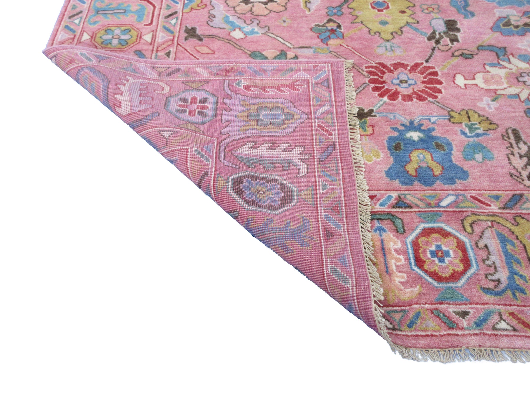Dallah Rug Pink Pink Oushak Hand-Knotted Wool Rug – Kalili Rugs