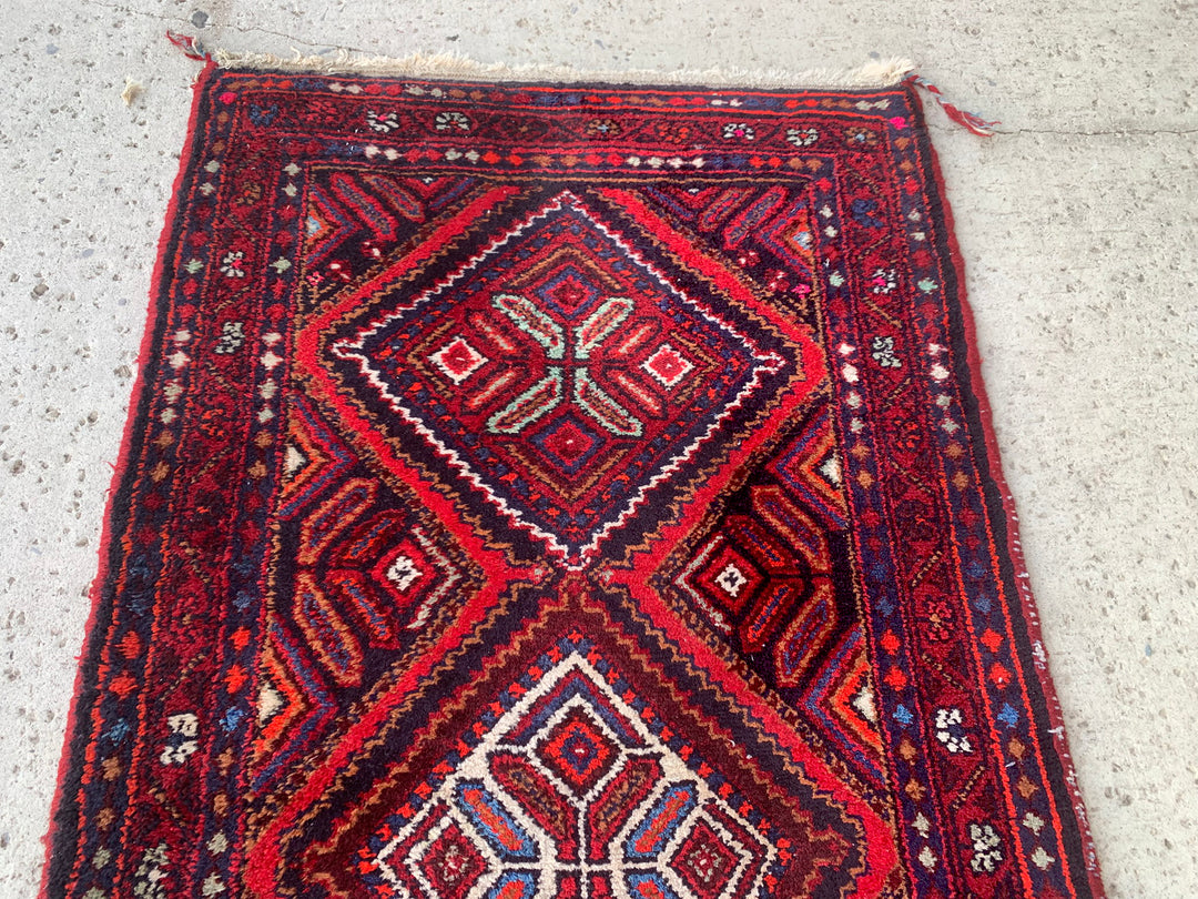 3X10 Estate Persian Karajeh Hand-Knotted Runner, Circa 1970