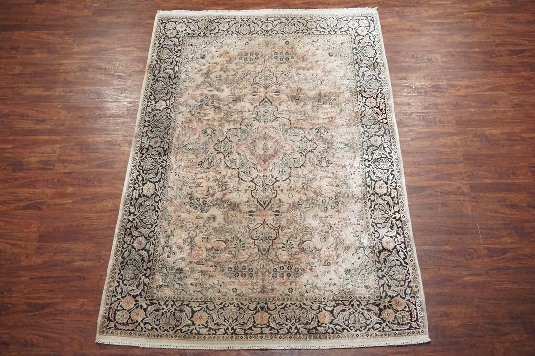 6X9 Pink Vintage Silk Kashmir Rug, Circa 1970 – Kalili Rugs