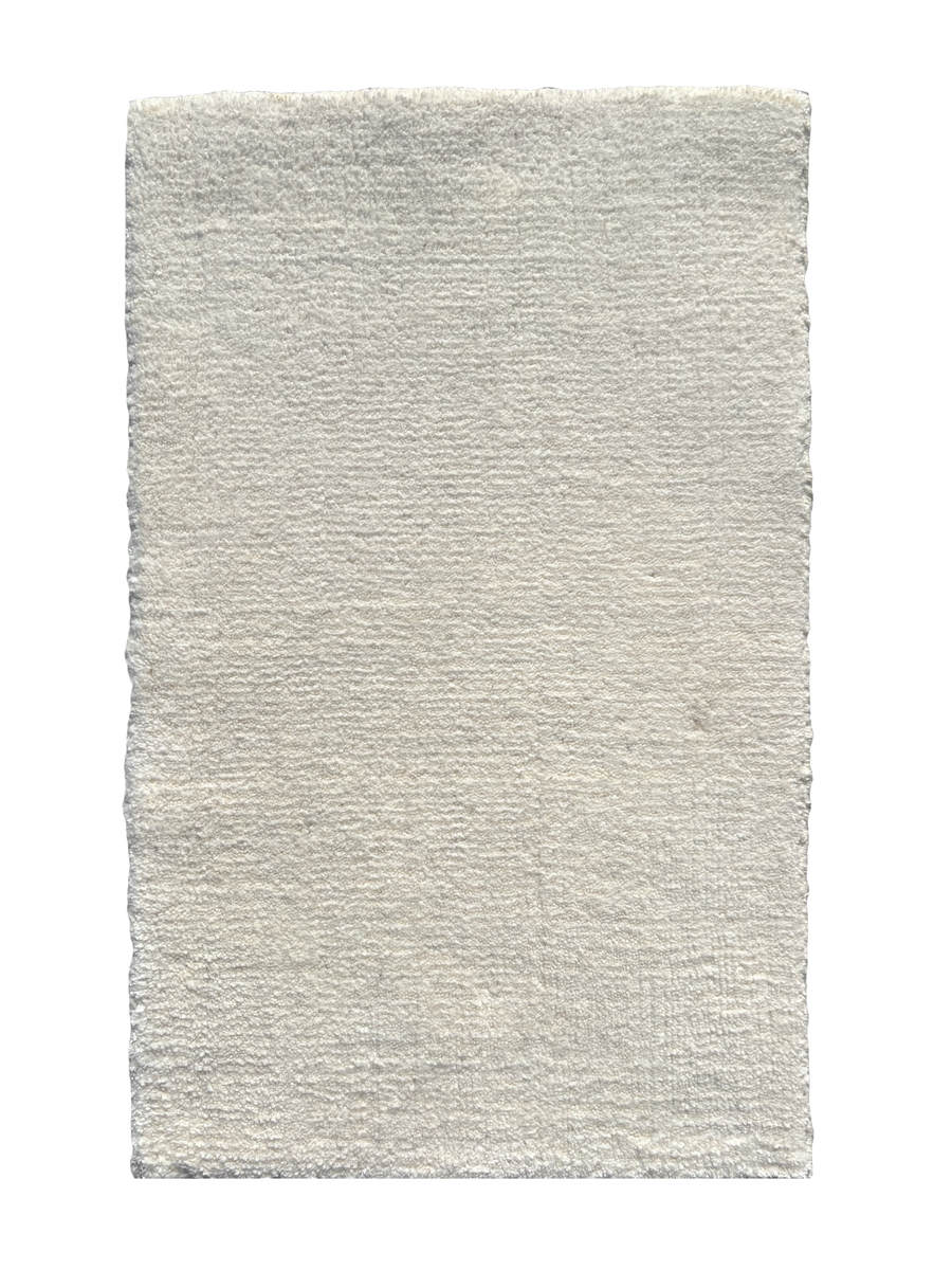 Modern Handmade Wool & Silk Solid Off-White Design (Pre-Order) – Kalili ...