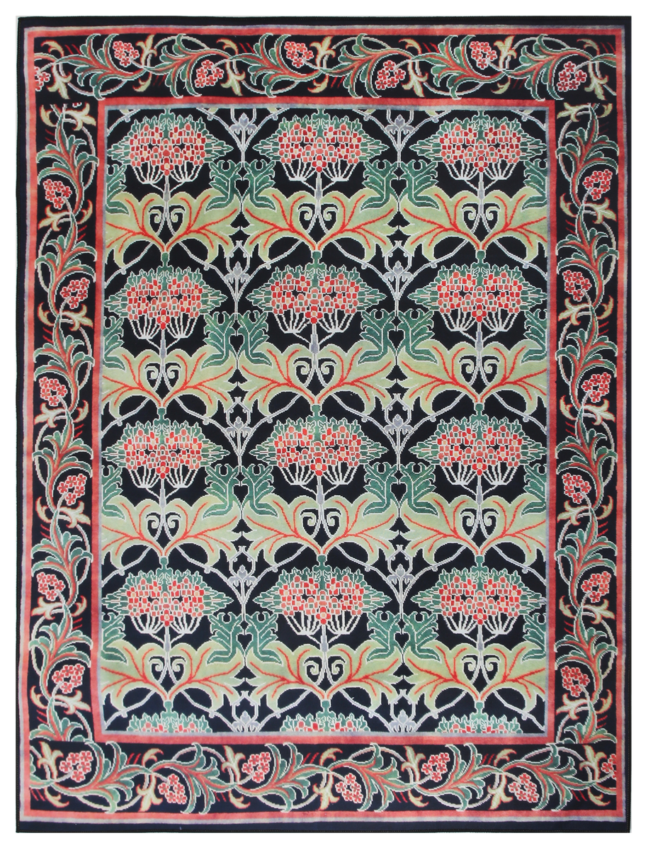 Black William Morris Machine Washable Rug – Kalili Rugs