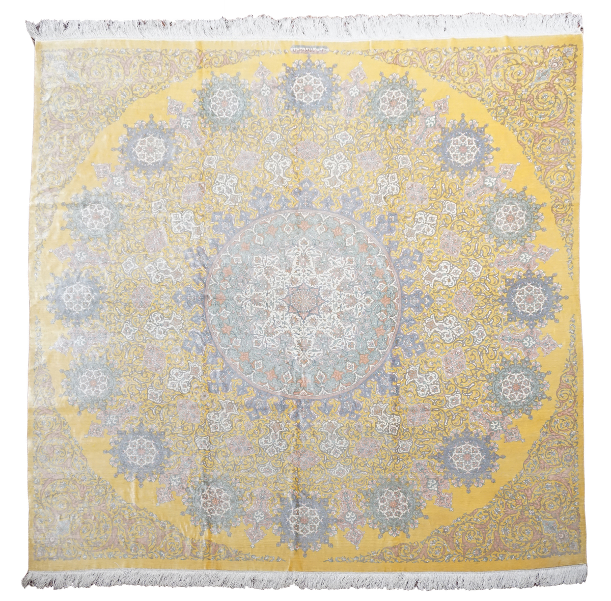 8X8 Square Signed Fine Tabriz Silk Rug, circa 1970 – Kalili Rugs